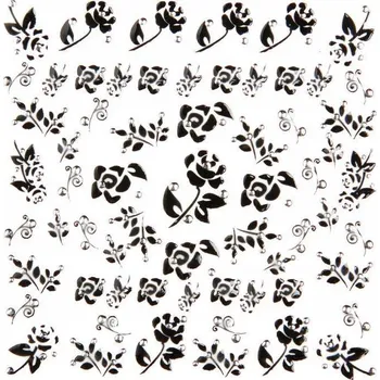 samolepka Samolepky na nehty Niko stříbrné růže