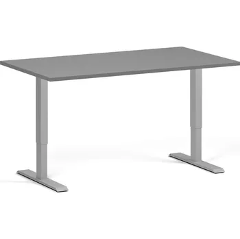 Počítačový stůl Výškově nastavitelný stůl, 140x80 cm, 1 motor, šedá podnož, grafit