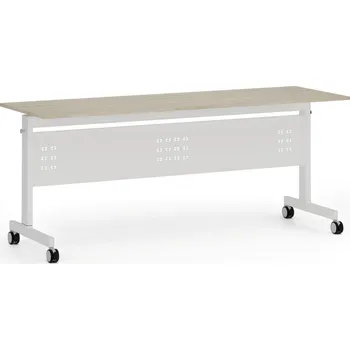 Psací stůl Mobilní stůl PRIMO MOBI, 180x60 cm, bílá podnož, dub přírodní
