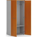 Kancelářská šatní skříň PRIMO GRAY, 1 police, šatní tyč, 800 x 500 x 1781 mm, šedá/třešeň