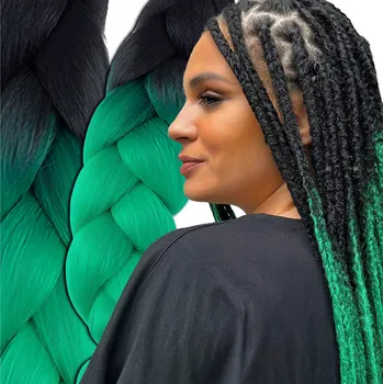 SYNTETICKÉ VLASY na copánky Ombre Barevné copánky Prameny 120 cm