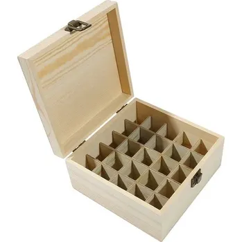 Úložný box Dřevěný úložný box na esenciální oleje | úložný organizér - 25 slotů