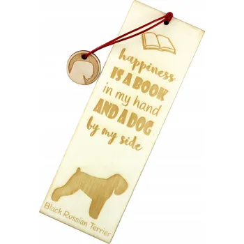Doplněk ke knize Černý ruský teriér - gravírovaná záložka do knihy se psem, jméno psa