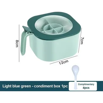 Dóza na potraviny Kuchyňský box na koření s víkem a přihrádkami | Kuchyňský organizér, Dóza na koření - 1ks modrá