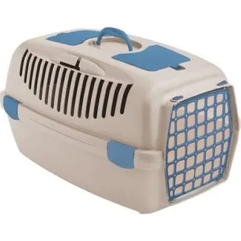 Taška pro psa a kočku Přepravka pro psy a kočky Gulliver 2, 55x36x35cm, plastová dvířka, originál - travertinová