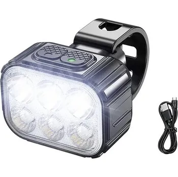 Cyklosvítilna Nabíjecí LED světlo na kolo | Cyklistické světlo, voděodolné zadní světlo - Přední světlomet Q6