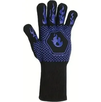 Pracovní rukavice Ochranné silikonové rukavice do trouby | ochrana proti teplu - modrý