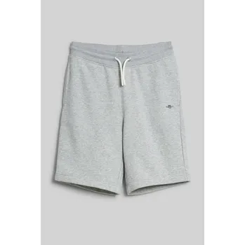 Dívčí kraťasy TEPLÁKOVÉ ŠORTKY GANT SHIELD SWEAT SHORTS LIGHT GREY MELANGE
