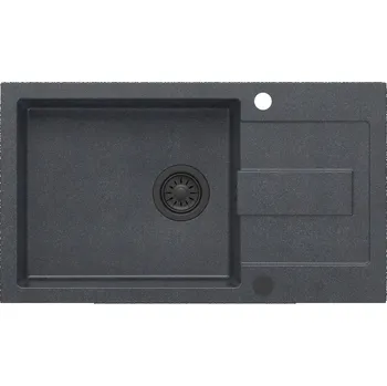 Granitový dřez Jednokomorový granitový dřez Quadron Christian 136 XL, černý