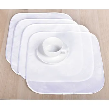 Prostírky s nešpinivou úpravou, Protiskluzový bílý, 4 kusy