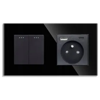 vypínač SCHODIŠŤOVÝ SKLENĚNÝ KLÁVESOVÝ VYPÍNAČ ZÁSUVKA USB-C KLASICKÝ VYPÍNAČ