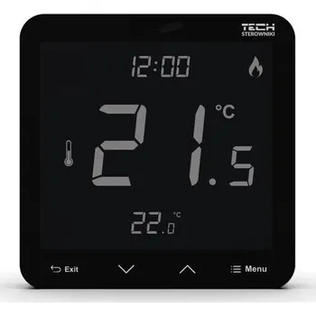 Zabezpečovací technika Tech R-10S plus drátový pokojový termostat černý