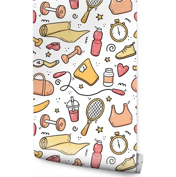 Fototapeta Tapeta pro teenagery Barevná POSILOVNA Fitness Dekorace