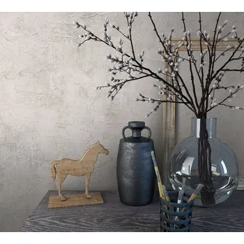 Tapeta VINYLOVÁ TAPETA IMITACE OMÍTKY BÉŽOVÁ ECRU STRUKTUROVANÁ