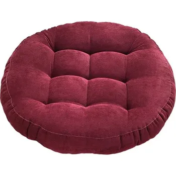 Polštář Meditační kulatý polštář na podlahu | sedák - červená,55 cm