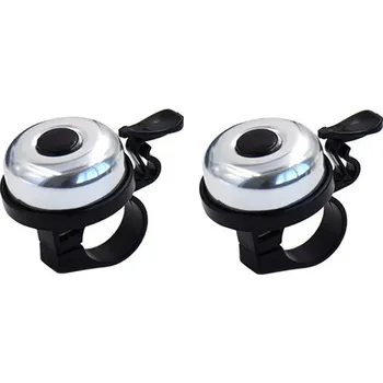 Zvonek na kolo Sportovní kovový zvonek na kolo | Cyklistická výbava, alarm na kolo - 2ks stříbrné