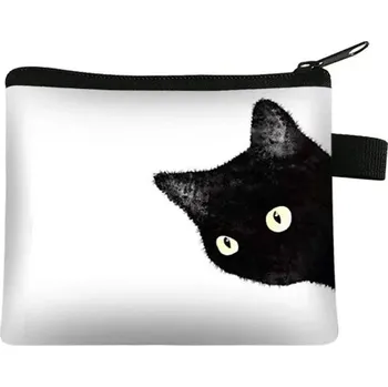 Peněženka Malá dámská peněženka s kočičím motivem | organizér na mince - 2