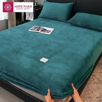 Prostěradlo Teplé zimní froté prostěradlo fleece | zimní povlečení | luxusní prostěradlo - barva obrázku-8,200x220x25cm 1ks