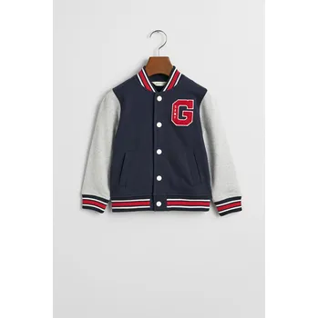 Dívčí mikina BUNDA GANT VARSITY SWEAT JACKET EVENING BLUE