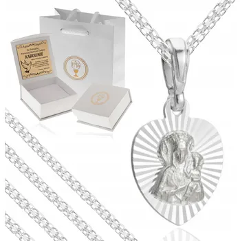 Náhrdelník STŘÍBRNÝ NÁHRDELNÍK BISMARK + MEDAILON Matka Boží RYZOST 925 + GRAVÍROVÁNÍ NA ROK