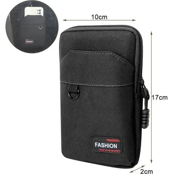 Ledvinka Taktická ledvinka z nylonu s molle systémem | pouzdro na telefon - Single Black