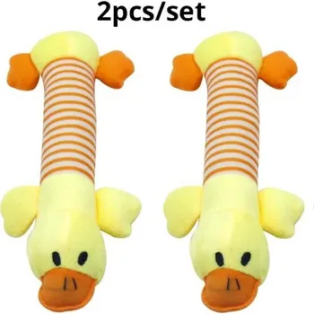 Hračka pro psa Hračka pro psy | psí plyšová hračka 2 ks - 2ks Žlutá kachna