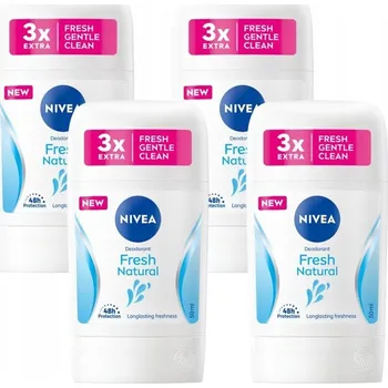 NIVEA Fresh Natural Dámský antiperspirant v tuhé formě bez alkoholu 50 ml x4