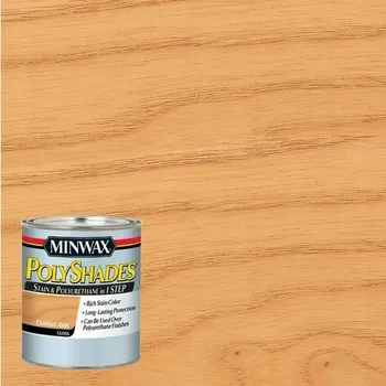 barva a nátěr na dřevo Minwax PolyShades Lazurovací lak na dřevo 236ml LESK Klasický dub