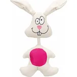 Látkový králík bílý s růžovým bříškem 29 cm