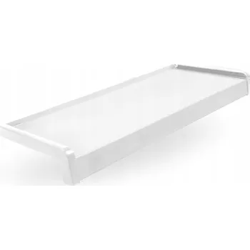 Obraz Vnější parapet OCEL ocelový s PVC krytkami, šířka 10 cm, délka 70 cm, BÍLÝ