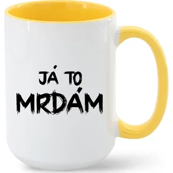 Hrnek Já to mrdám, Barva Žlutá, Velikost 450 ml, Canvas Keramický hrnek MAX - barevný vnitřek a ucho Bezvatriko.cz 2146