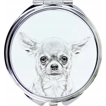 Kosmetické zrcátko Kompaktní kapesní zrcátko s krátkosrstou čivavou a fotografií psa