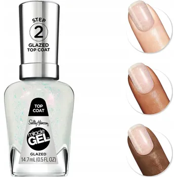 Lak na nehty Sally Hansen Miracle Gel Lesklý top coat na nehty - Glazed 14,7ml