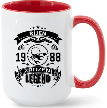 Keramický hrnek Zrození legendy, Barva Červená, Velikost 450 ml, Canvas Keramický hrnek MAX - barevný vnitřek a ucho Bezvatriko.cz 0283