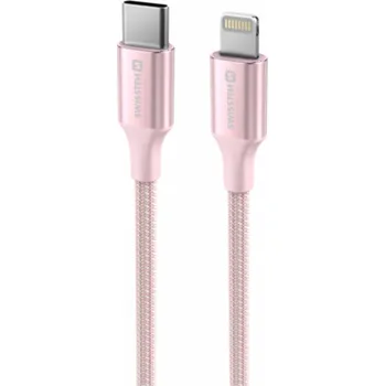 Datový kabel Swissten Textile II USB-C/Lightning, 1,5m růžová