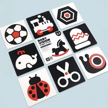 Montessori kontrastní kartičky pro miminka 3-6 měsíců