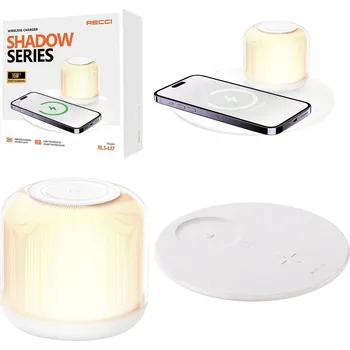 Lampička NOČNÍ LAMPA LED S INDUKČNÍ NABÍJEČKOU 15 W QI NA STŮL NOČNÍ STOLEK QI RECCI