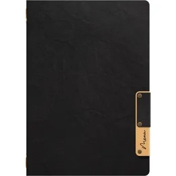 Jídelní lístek A5 Nature, s jednou vložkou (4 strany), z celulózy, černý MC-NTA5-BL