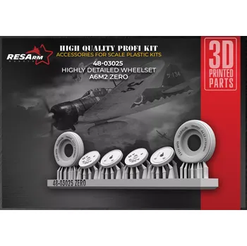Plastikový model RESARM 1/48 A6M2 ZERO wheels set