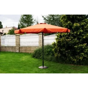 Slunečník Klasický venkovní slunečník na zahradu / terasu s tyčí uprostřed, terakota, průměr 3 m