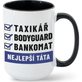 Hrneček - Nejlepší táta, Barva Černá, Velikost 450 ml, Canvas Keramický hrnek MAX - barevný vnitřek a ucho Bezvatriko.cz 0501