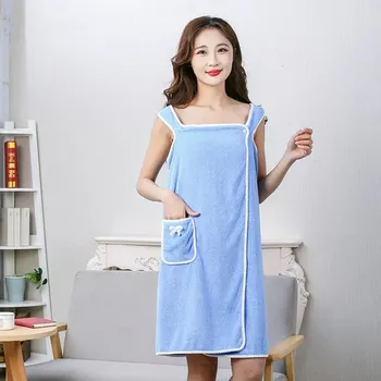 Bavlněná osuška s vysokou absorpcí | sprchová sukně | nositelná osuška - NEBEBĚ MODRÉ