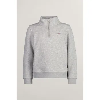 Dívčí mikina MIKINA GANT SHIELD HALF ZIP SWEAT LIGHT GREY MELANGE
