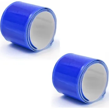 Reflexní bezpečnostní pásky pro noční běh a cyklistiku - modrá - 2ks