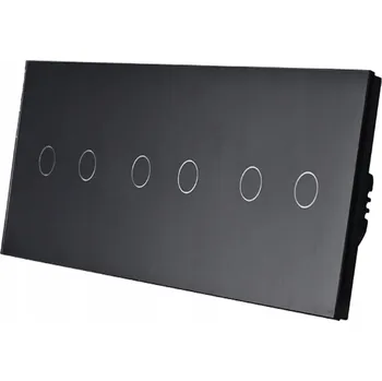 vypínač DOTYKOVÝ SPÍNAČ SVĚTLA 2+2+2 SKLO 6 TLAČÍTEK SKLENĚNÝ VYPÍNAČ