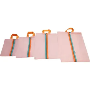 Cestovní taška Cestovní taška na oblečení a kosmetiku | Organizér do kufru 4 ks - růžový