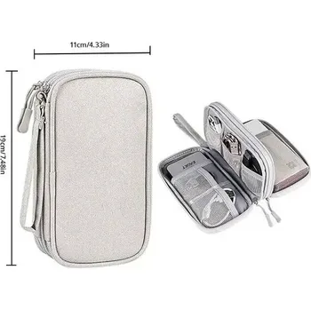 Cestovní taška Cestovní úložná taška na kabely | Organizér kabelů - 1ks Tmavě šedá