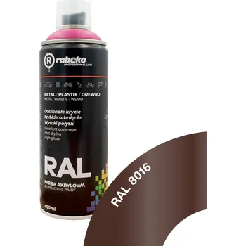 Barva ve spreji SPRAY barva Rabeko RAL 400ml HNĚDÁ lesklá RAL 8016