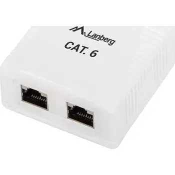 Elektrická zásuvka Natynková zásuvka LAN 2x RJ45 Kategorie 6 bílá