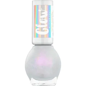 Přípravek na nehty Miss Sporty, Glow Glitter Coat lak na nehty 010 Icy Blush 7ml